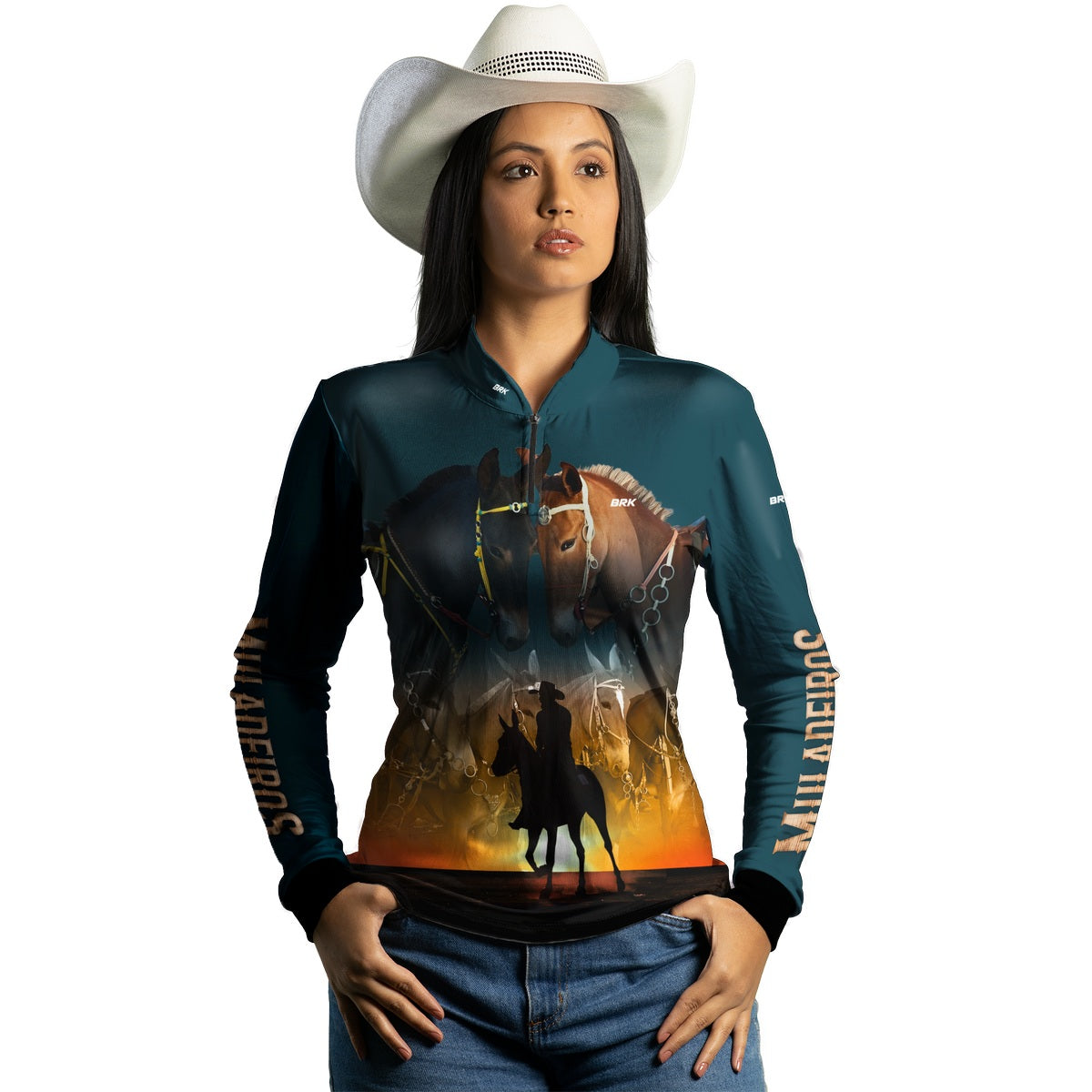 Camisa Feminina Agro Brk Muladeiro com Proteção Solar UV50+ - Brk Agro