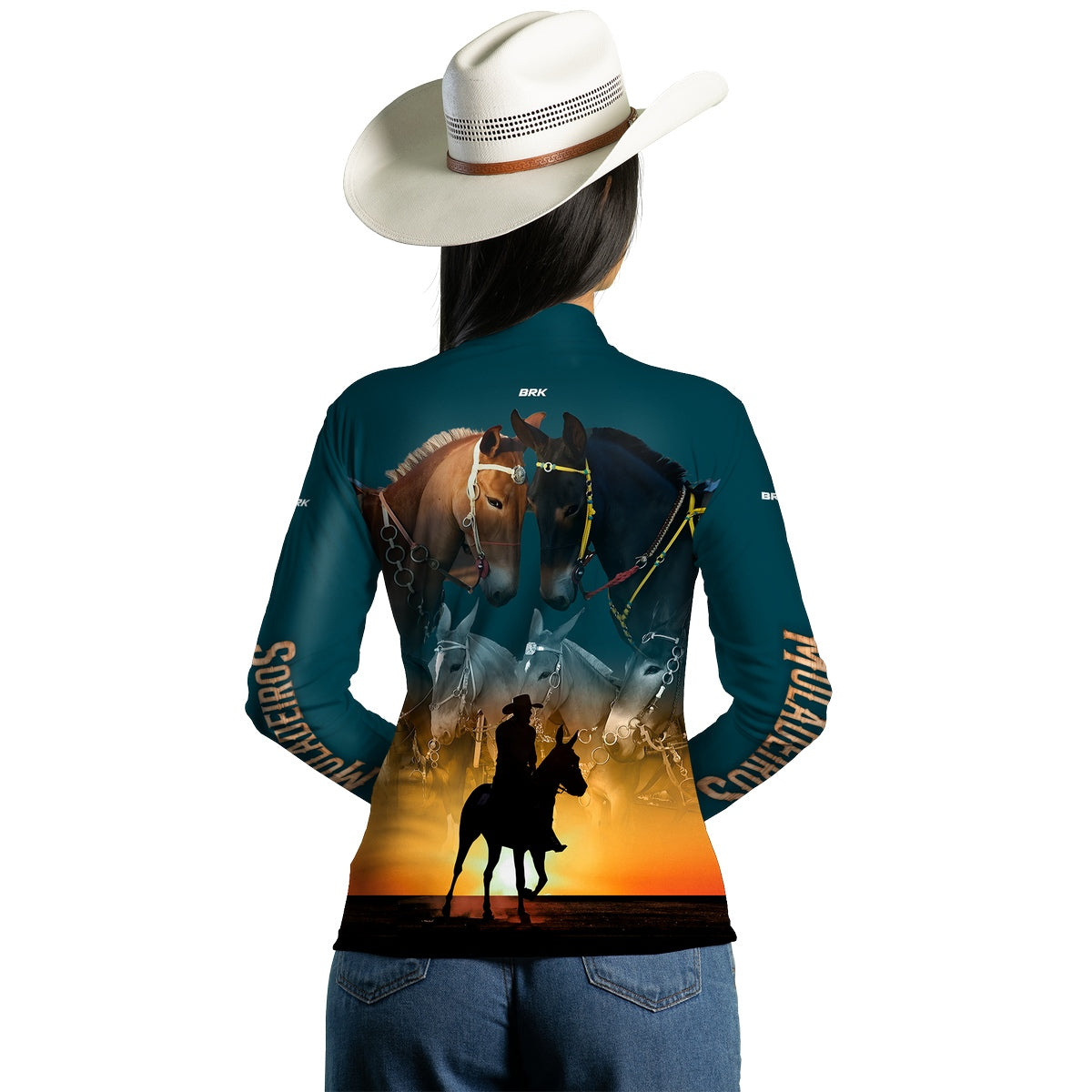 Camisa Feminina Agro Brk Muladeiro com Proteção Solar UV50+ - Brk Agro