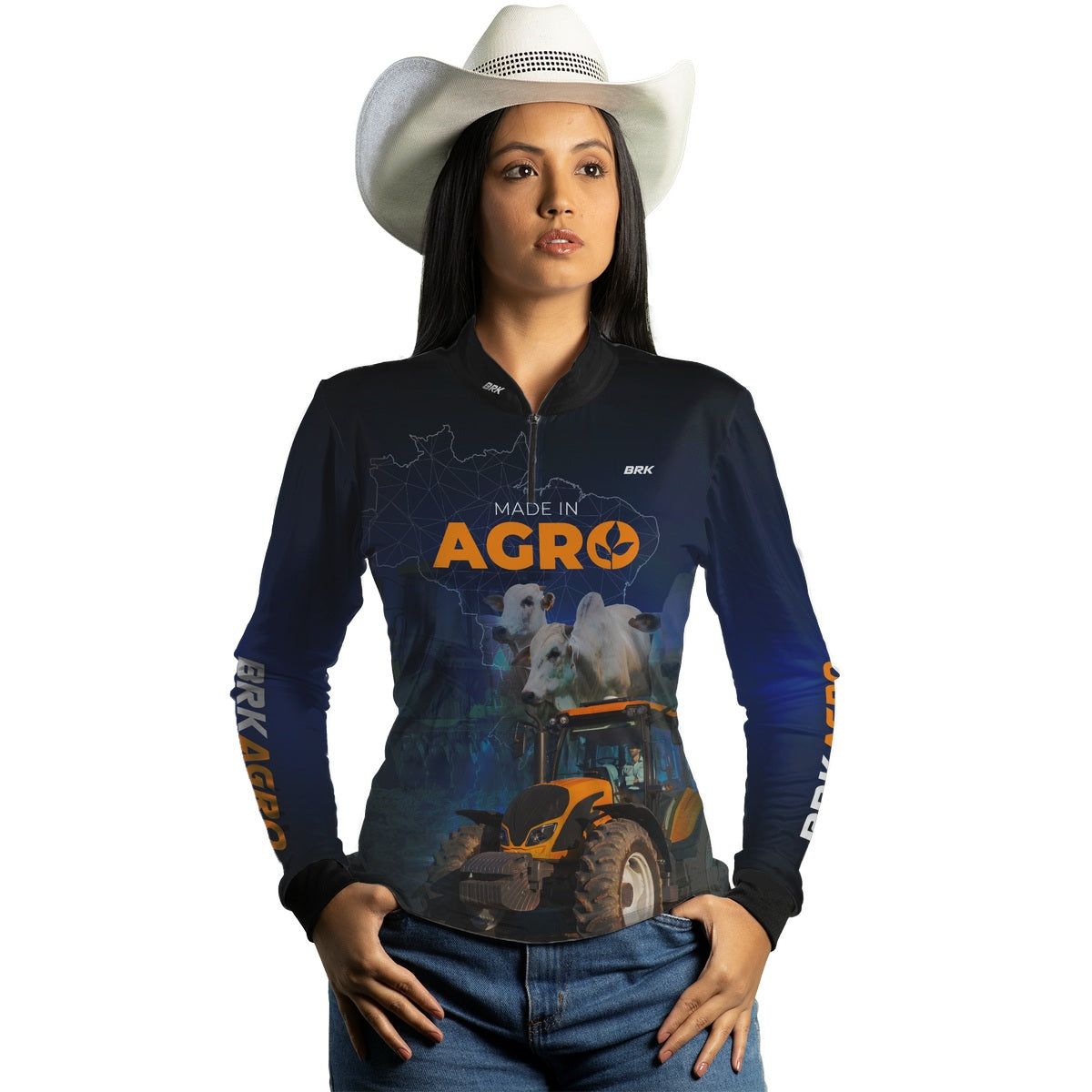 Camisa Feminina Agro Brk Made in Agro Pecuária com Proteção Solar UV50+ - Brk Agro