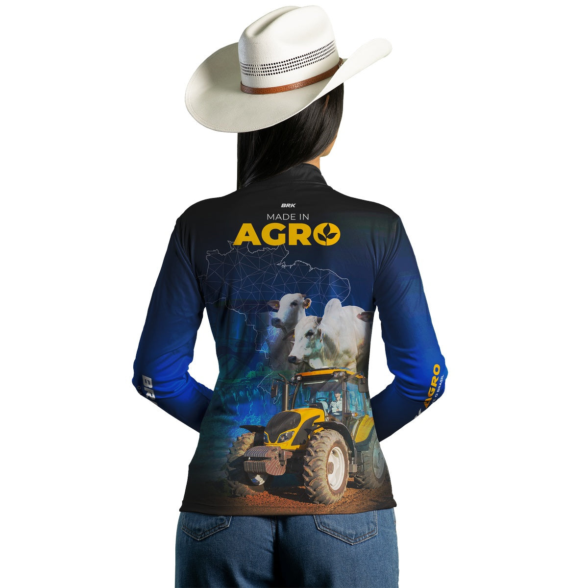 Camisa Feminina Agro Brk Made in Agro Pecuária com Proteção Solar UV50+ - Brk Agro