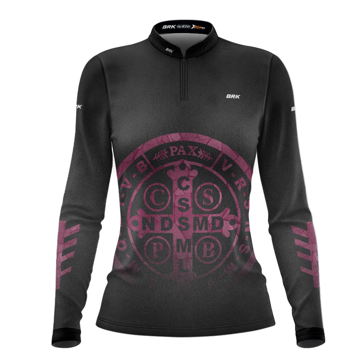 Camisa Feminina Agro Brk Medalhão de São Bento Rosa com Proteção Solar UV50+ - Brk Agro