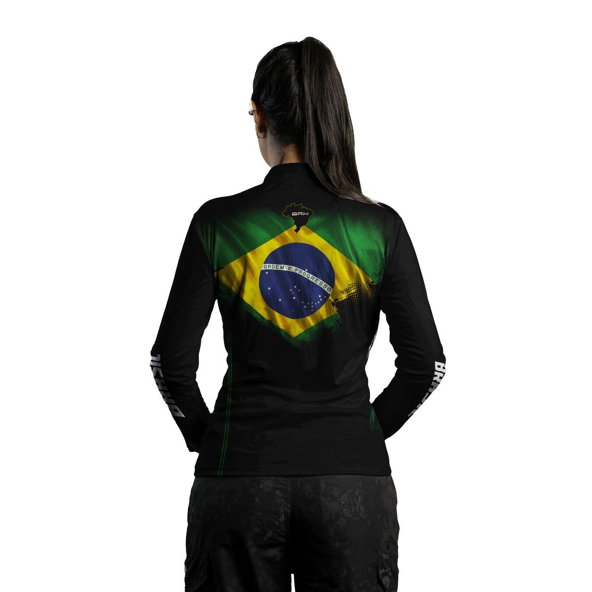 Camisa Feminina Agro Brk Bandeira do Brasil com Proteção Solar UV50+ - Brk Agro