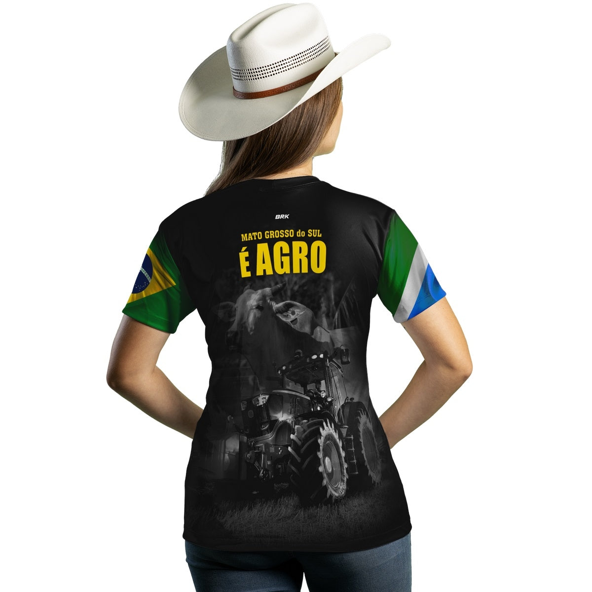 Camiseta Agro Feminina Brk Mato Grosso do Sul é Agro com UV50+