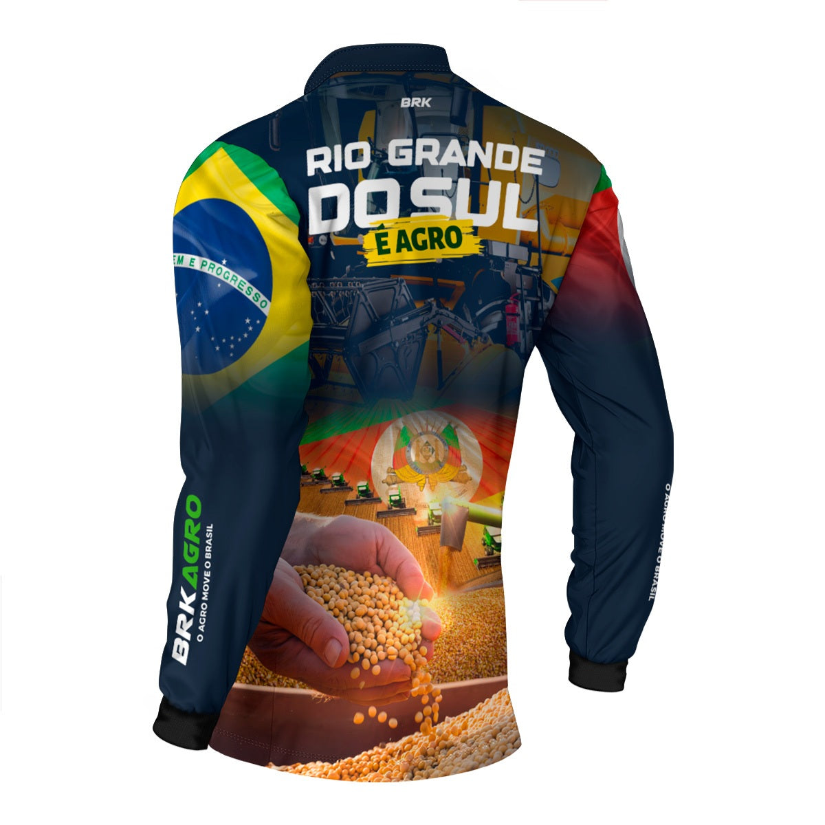 Camisa Agro Brk Rio Grande do Sul é Agro com Proteção UV50+ Envio Imediato - Brk Agro