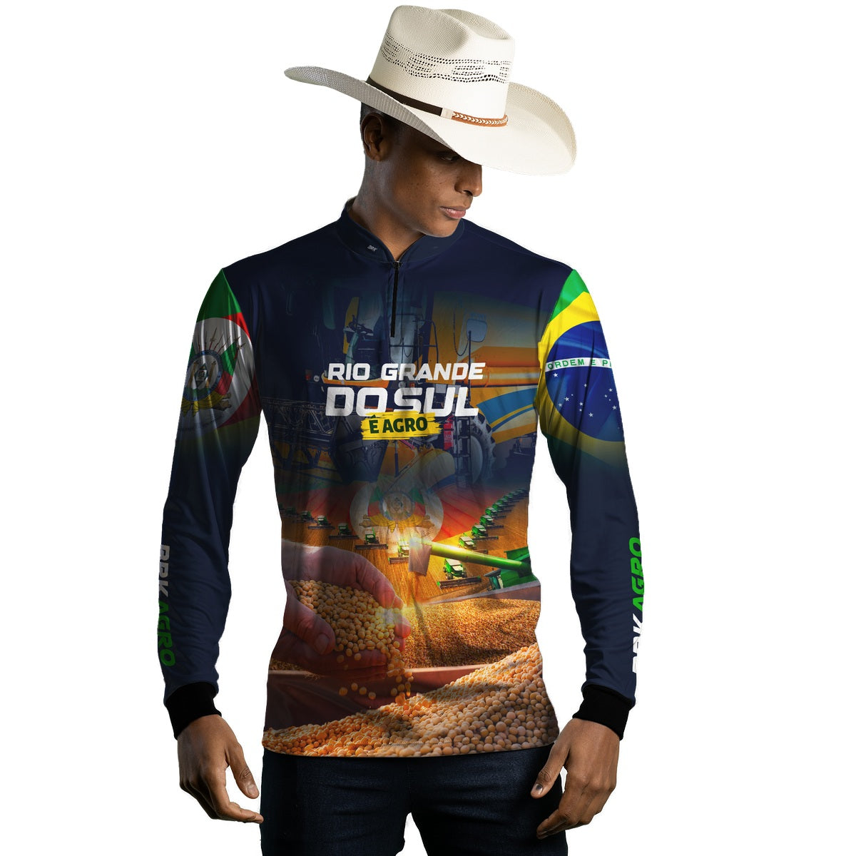 Camisa Agro Brk Rio Grande do Sul é Agro com Proteção UV50+ Envio Imediato - Brk Agro