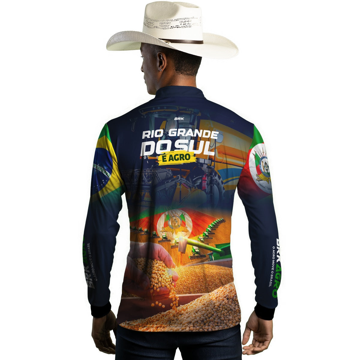 Camisa Agro Brk Rio Grande do Sul é Agro com Proteção UV50+ Envio Imediato - Brk Agro