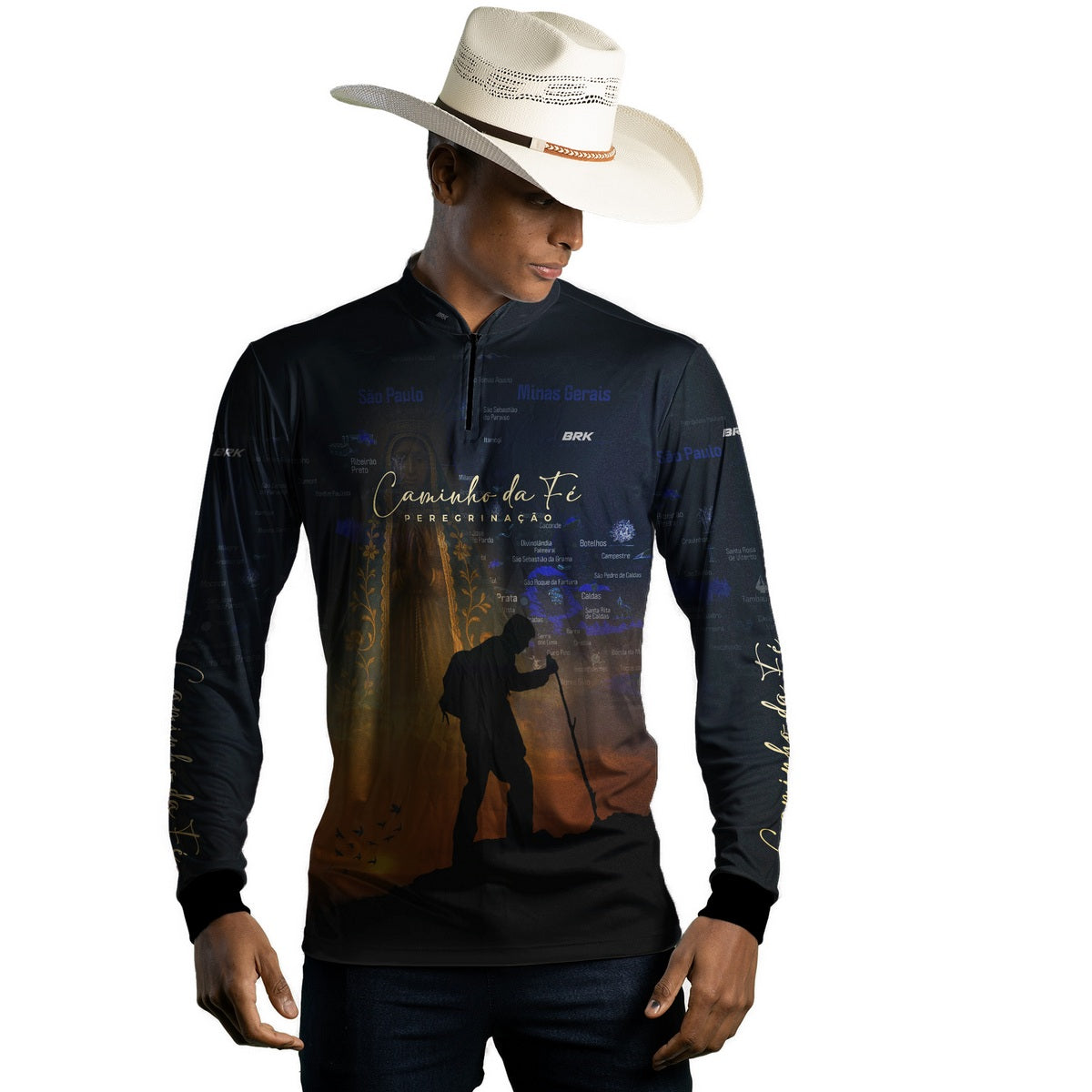 Camisa Agro Brk Caminho da Fé Peregrinação com Proteção Solar UV50+