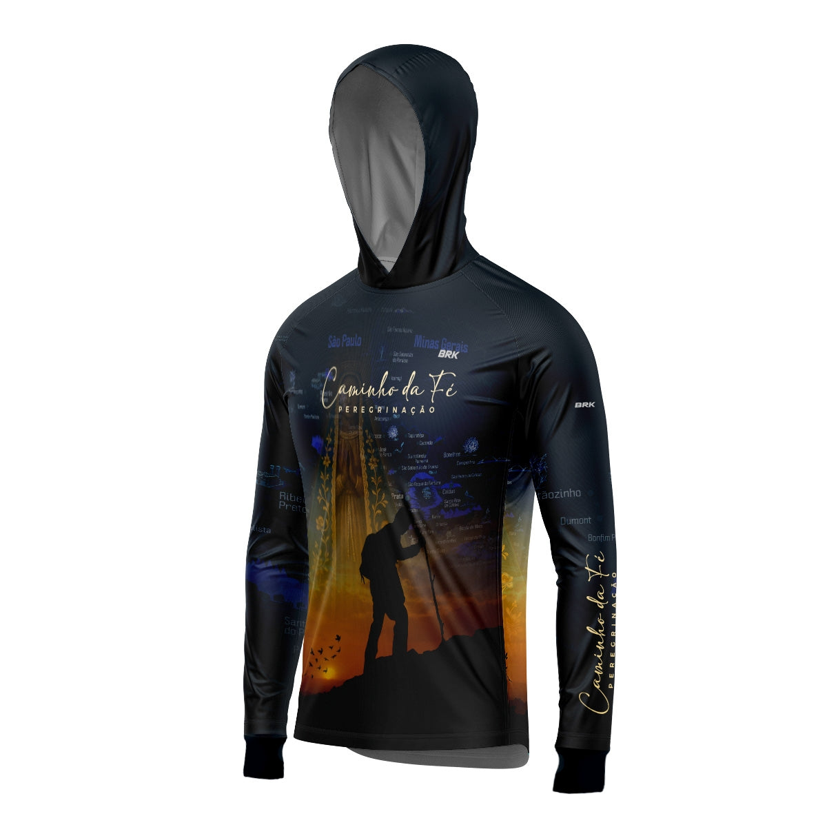 Camisa com Capuz Brk Caminho da Fé Peregrinação com Proteção Solar UV50+
