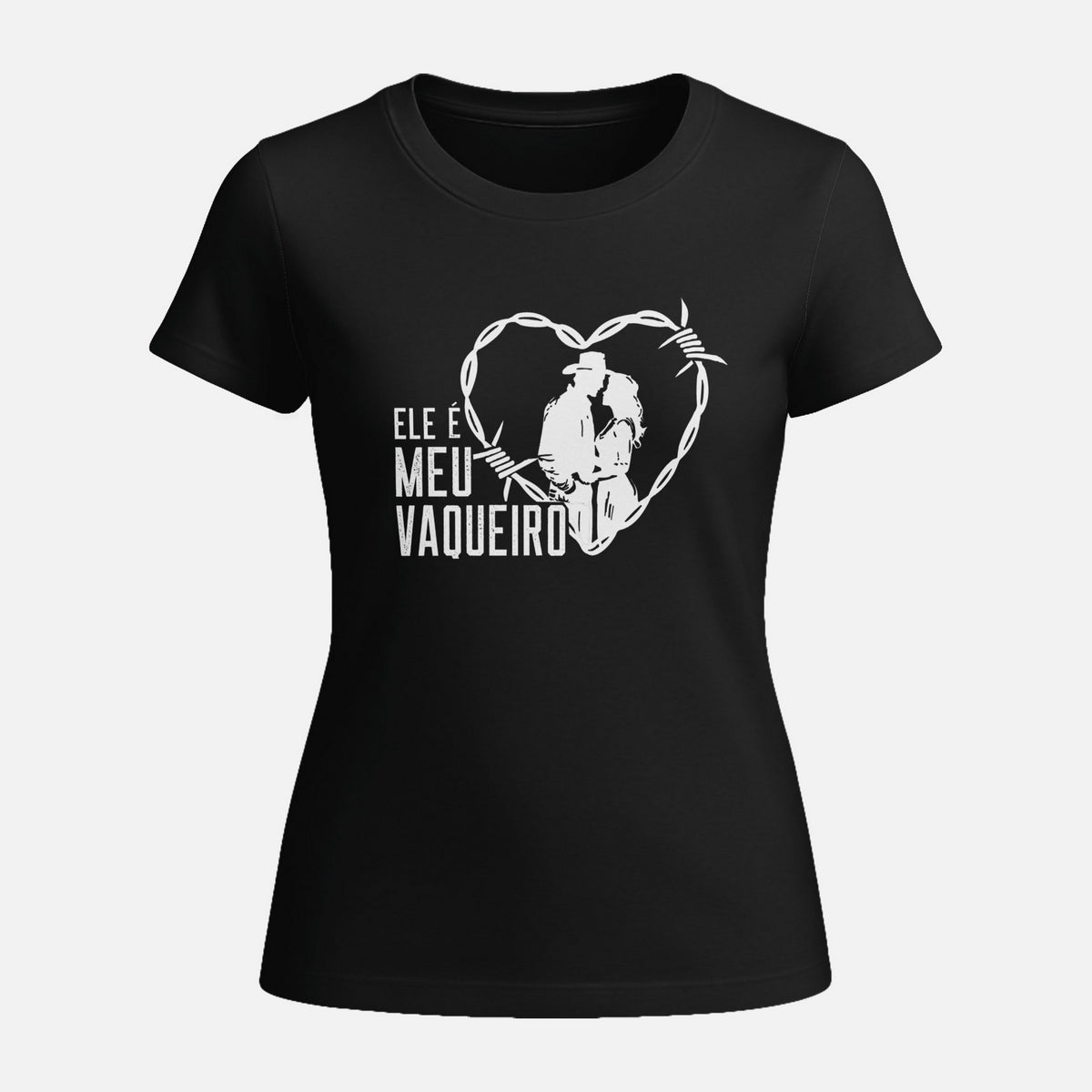 Camiseta Agro Feminina Brk Ele é Meu Vaqueiro com Algodão Premium