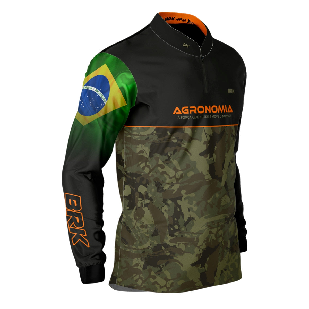 Camisa Agro Brk Agronomia Camo Brasil com Proteção Solar UV50+