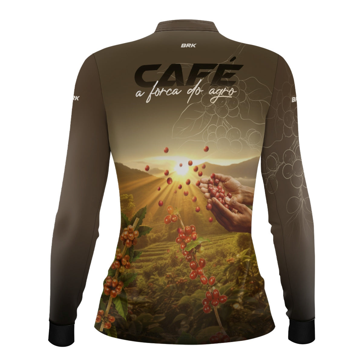 Camisa Agro Feminina Brk Café A Força do Agro com Proteção Solar UV50+ - Brk Agro