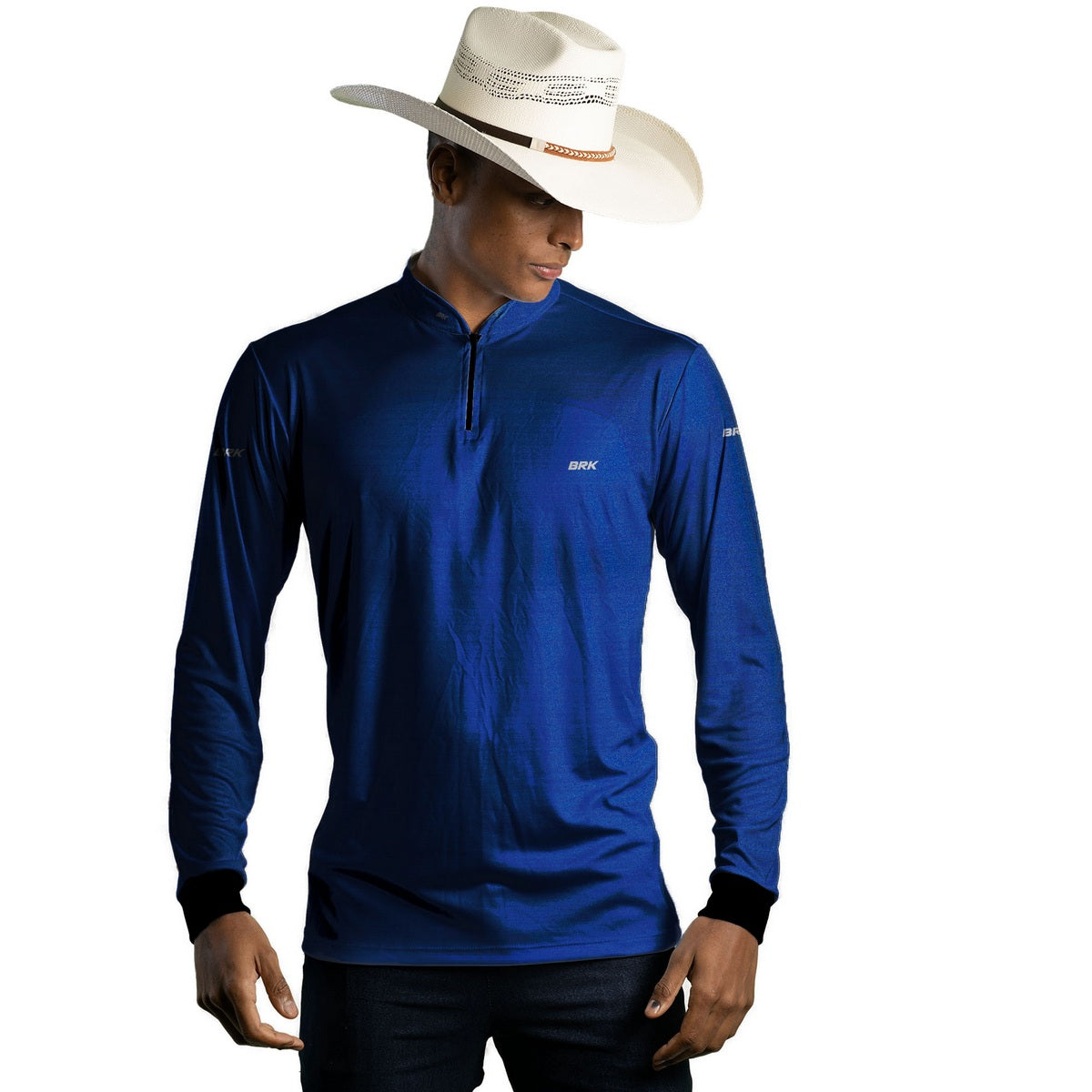 Camisa Agro Brk Mescla Azul Royal com Proteção Solar UV50+