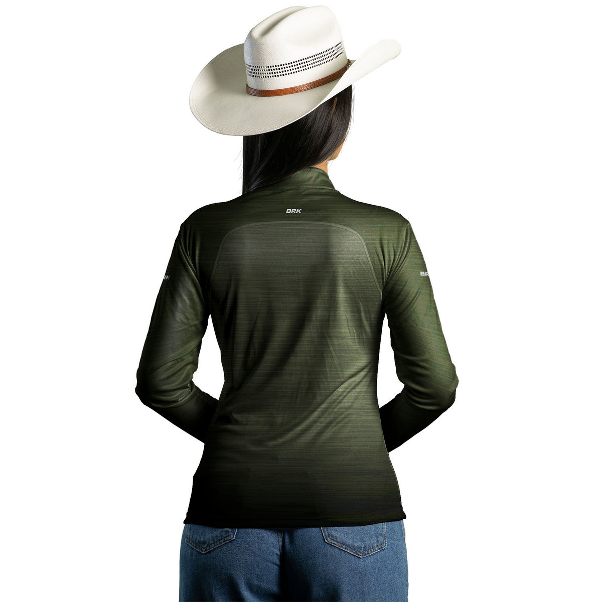 Camisa Agro Feminina Brk Mescla Verde com Proteção Solar UV50+ - Brk Agro