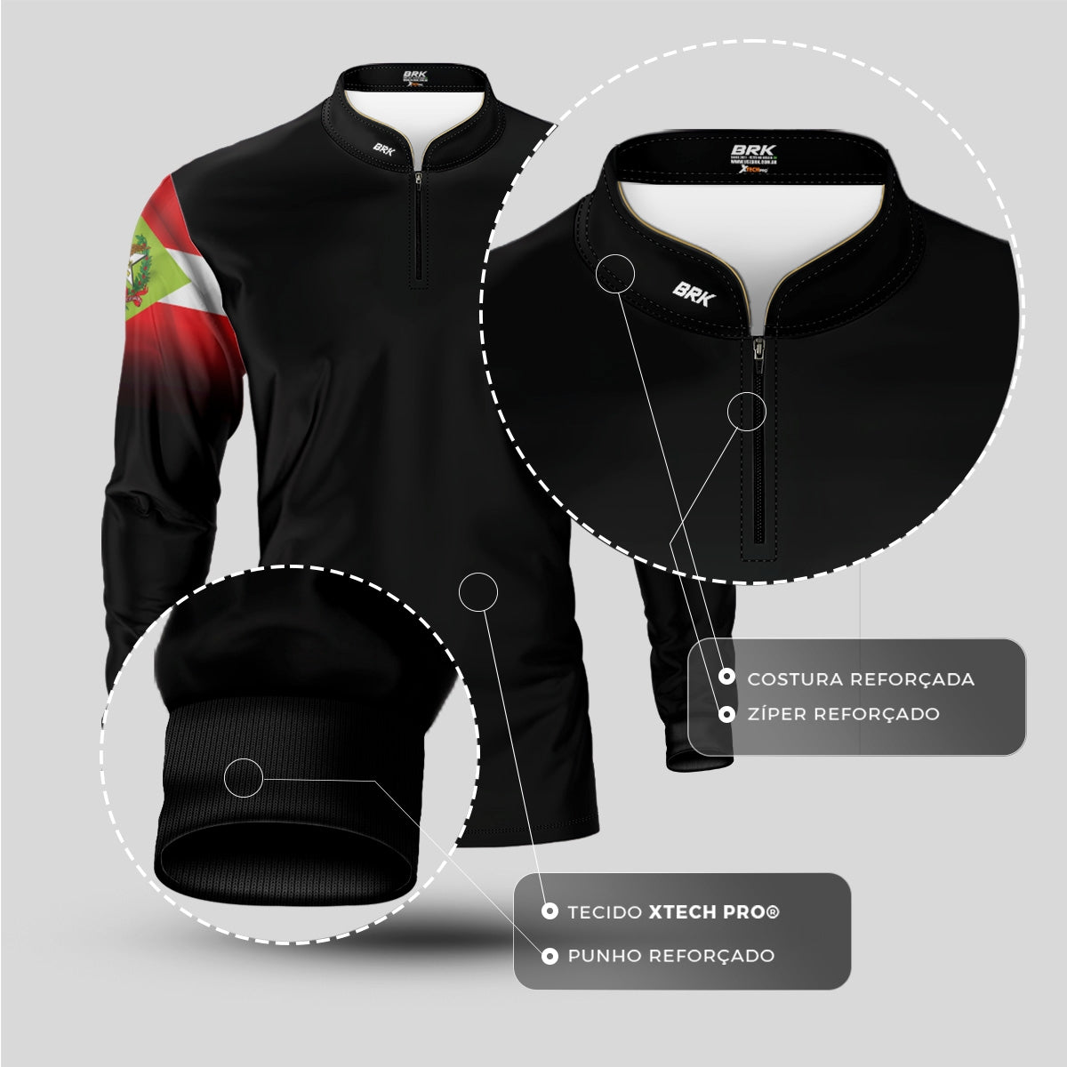 Camisa Agro Brk Bandeira de Santa Catarina com Proteção UV50+ - Brk Agro
