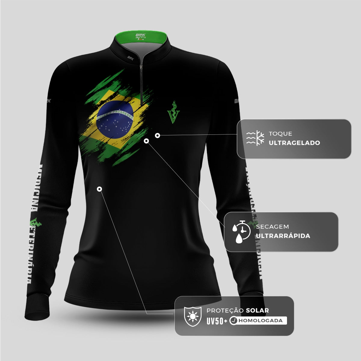 Camisa Agro Feminina Brk Medicina Veterinaria com Proteção UV50+ - Brk Agro