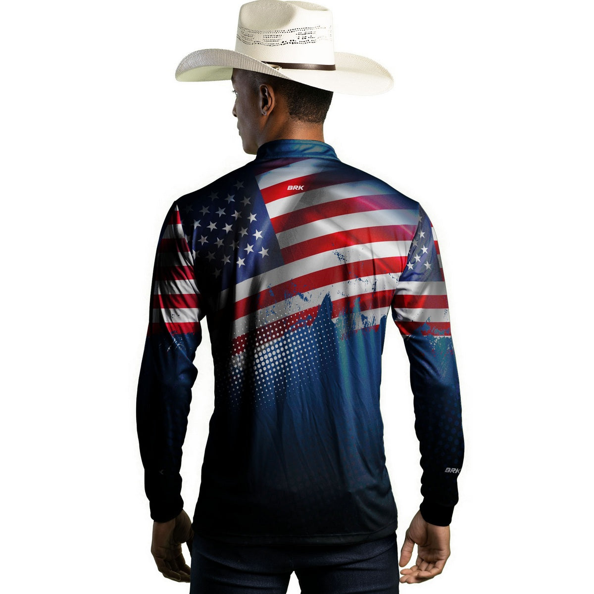 Camisa de Pesca Brk Bandeira dos Estados Unidos com Proteção UV50+ - Brk Agro