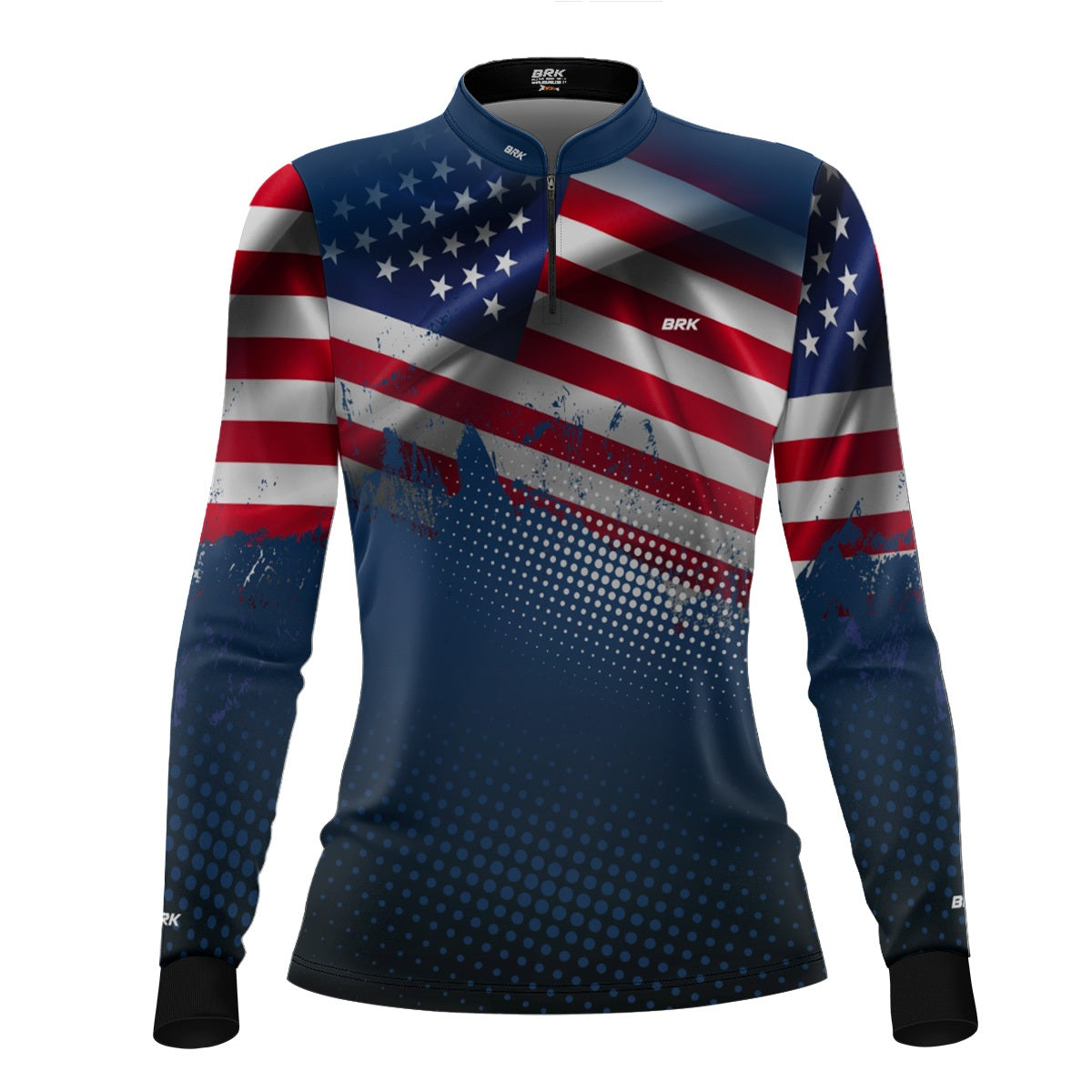 Camisa de Pesca Feminina Brk Bandeira EUA com Proteção UV50+ - Brk Agro