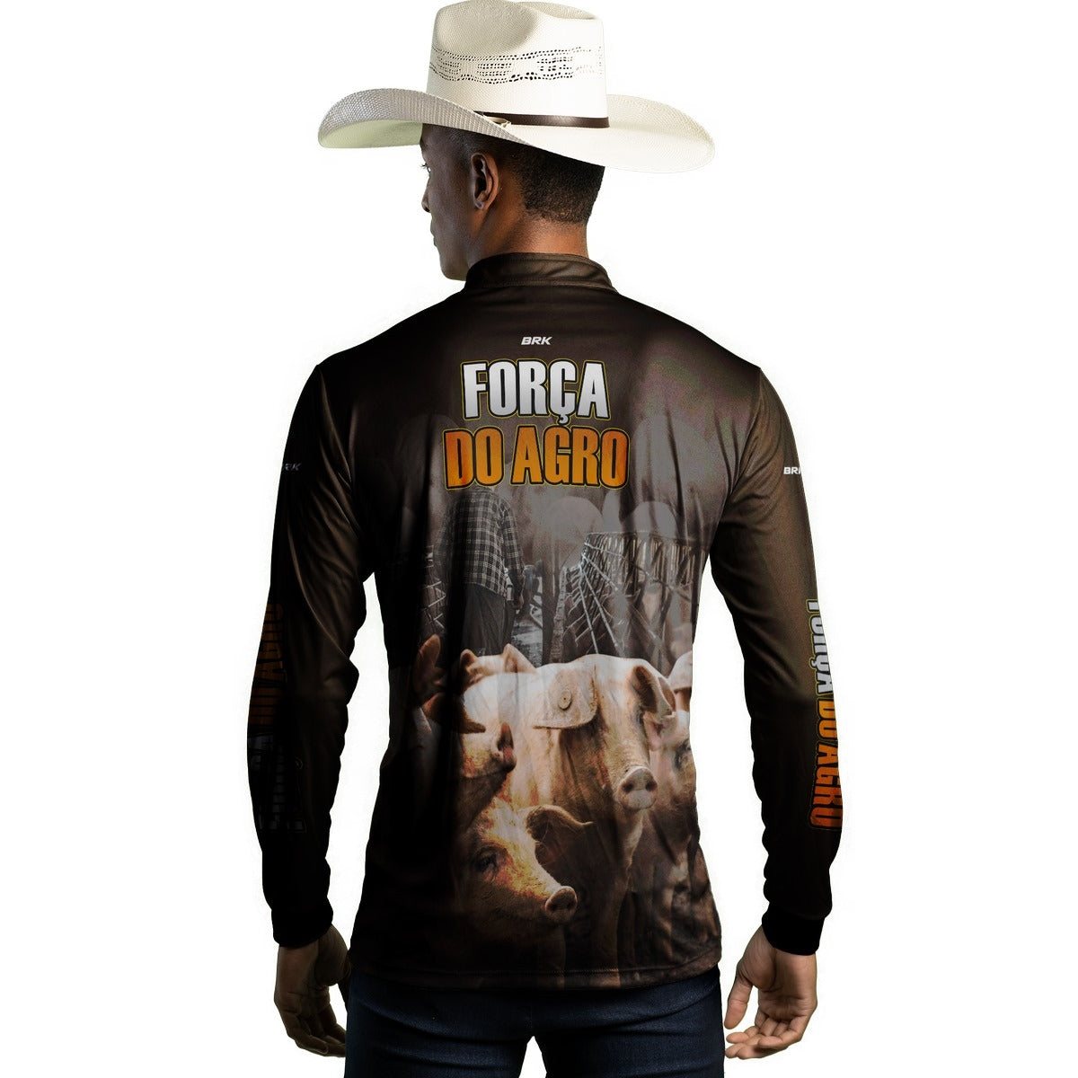 Camisa Agro Brk A Força do Agro Produtor de Suínos com UV50+ - Brk Agro
