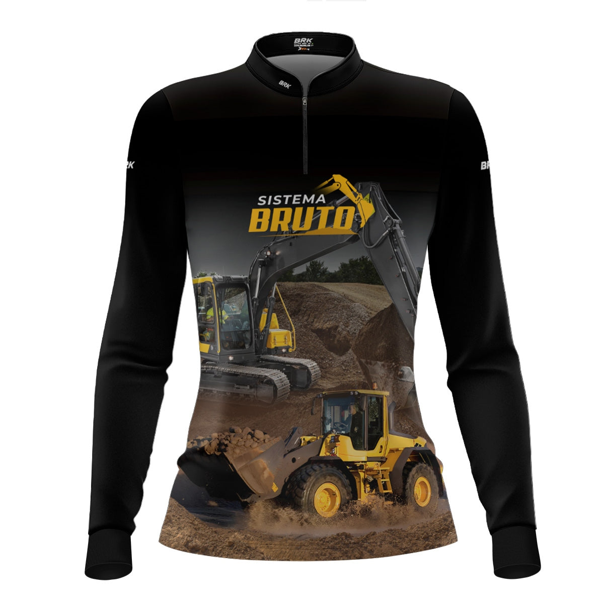 Camisa Máquina Pesada Feminina Brk Sistema Bruto Escavadeira com UV50+ - Brk Agro