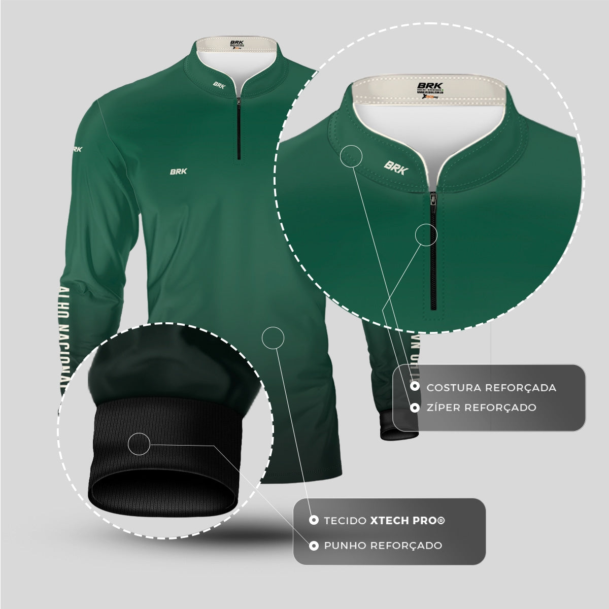 Camisa Agro Brk Alho Nacional Brasil com Proteção Solar UV50+ - Brk Agro