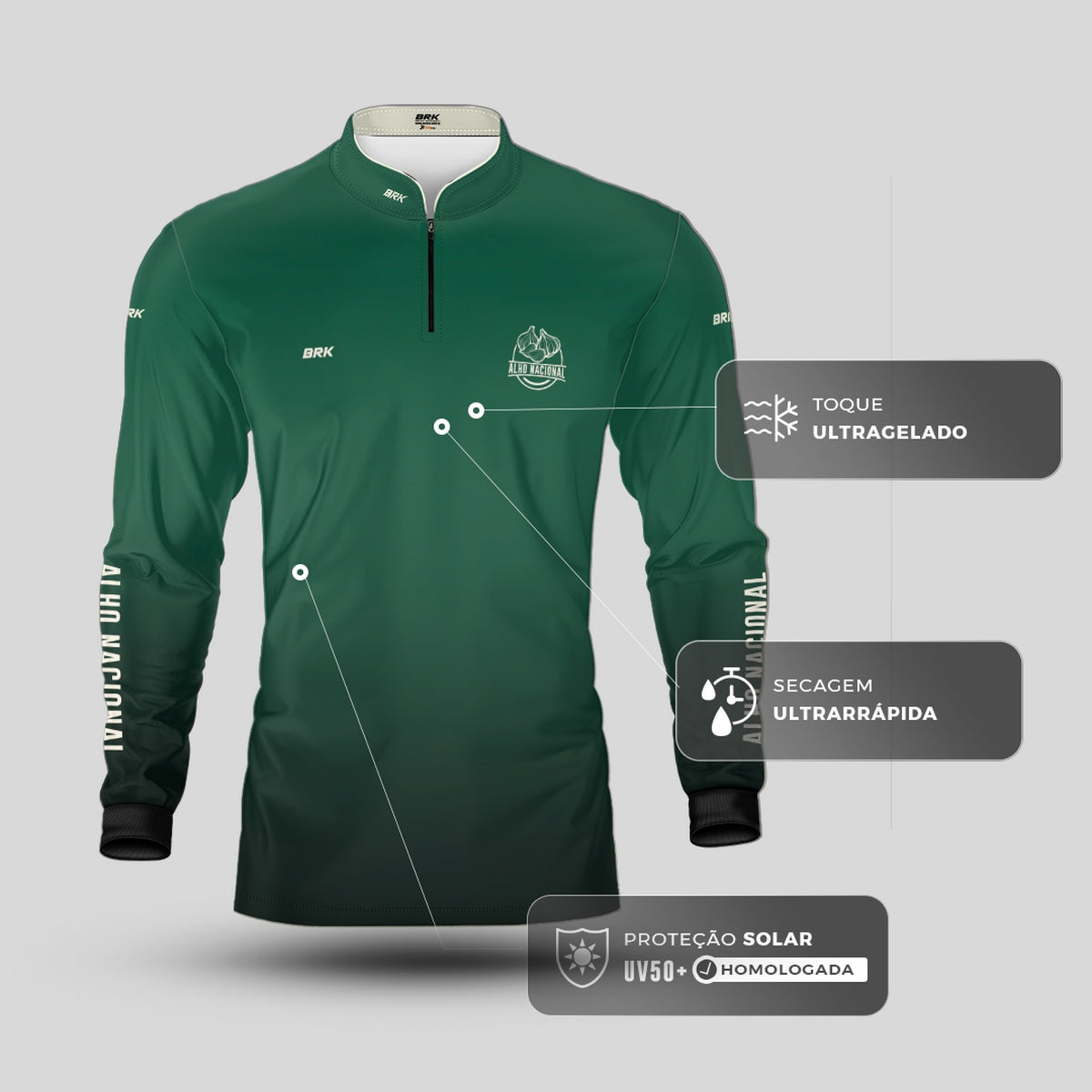 Camisa Agro Brk Alho Nacional com Proteção Solar UV50+ - Brk Agro