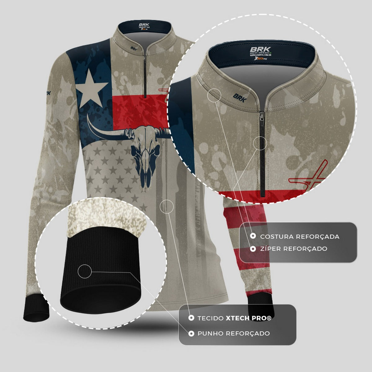 Camisa Agro Feminina Brk Texas Longhorn com Proteção UV50+ - Brk Agro