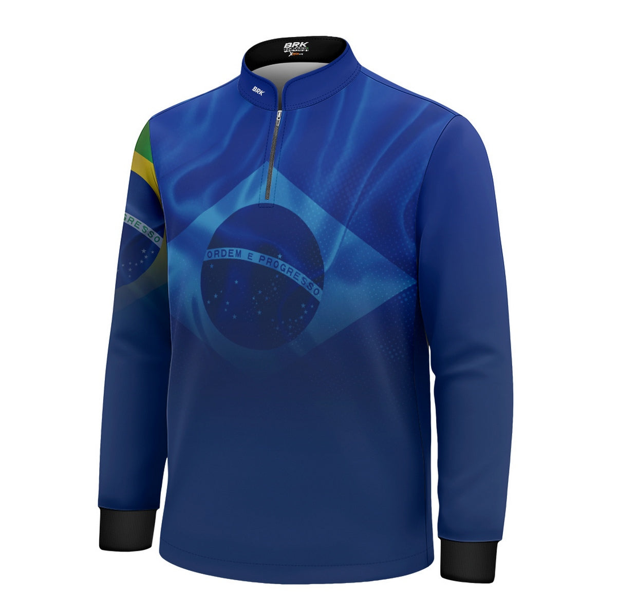 Camisa Agro Infantil Brk Brasil Azul com Proteção Solar UV50+ - Brk Agro