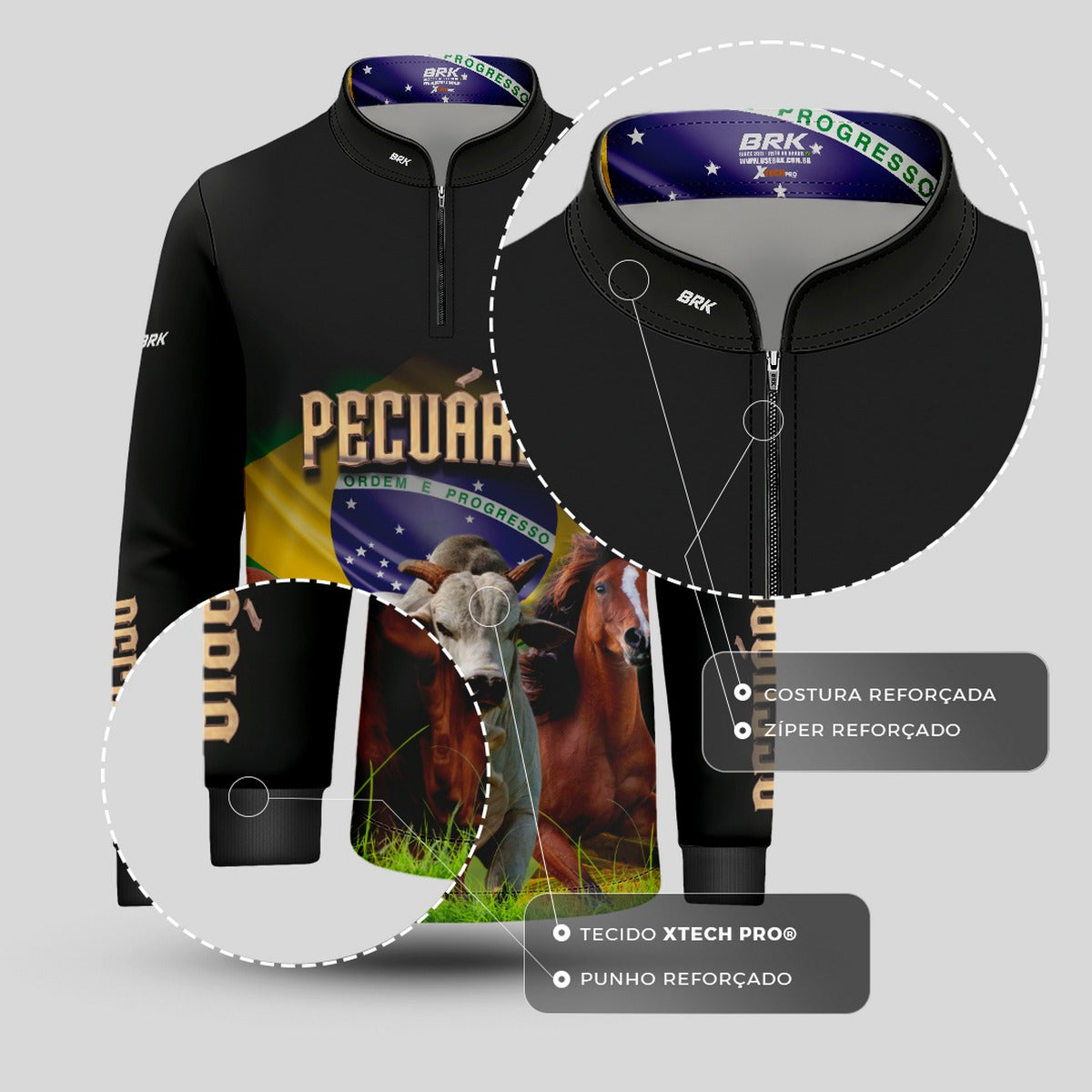 Camisa Infantil Agro Brk Pecuária com UV50+ - Brk Agro