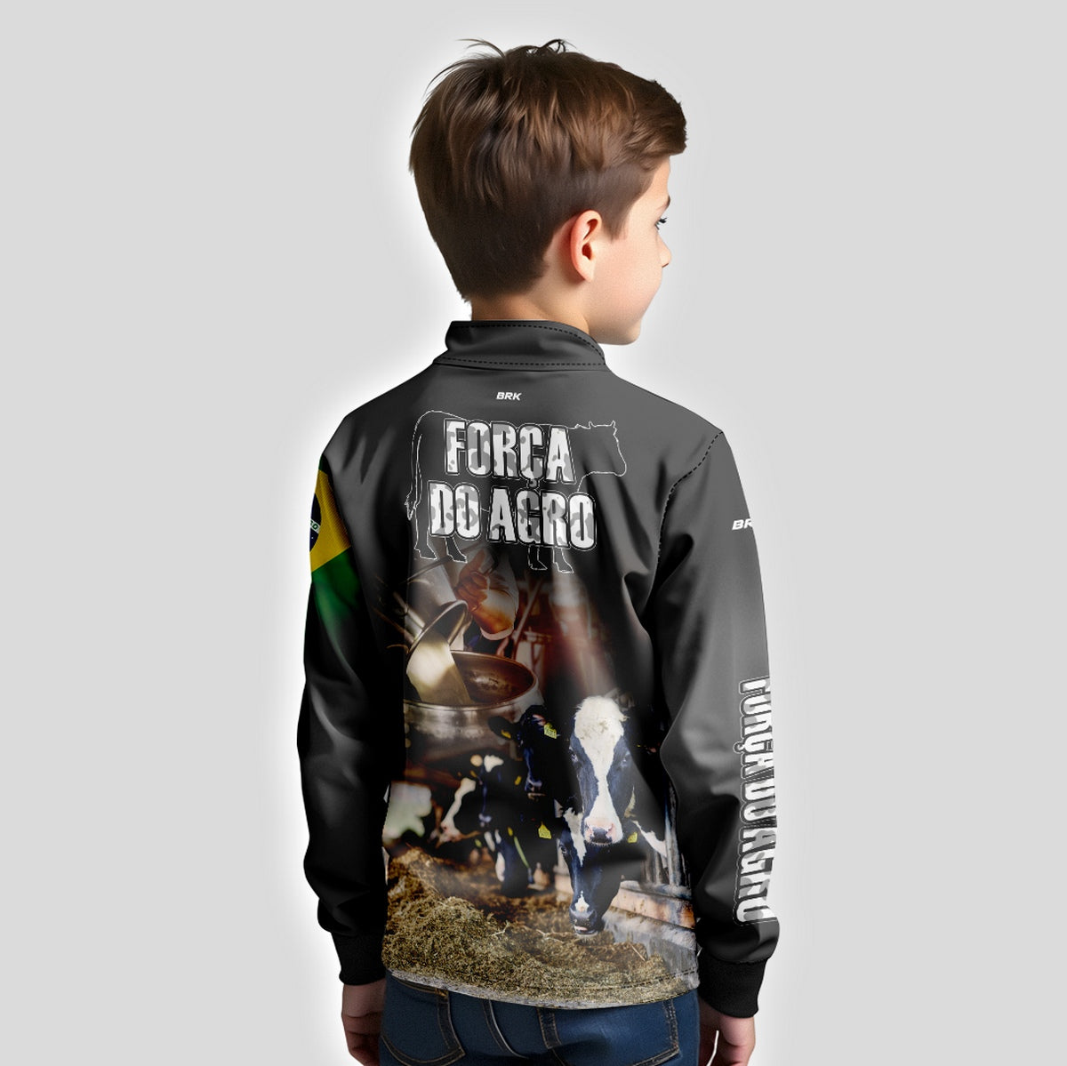 Camisa Brk Agro Infantil Produtor de Leite com Proteção Solar UV50+ - Brk Agro