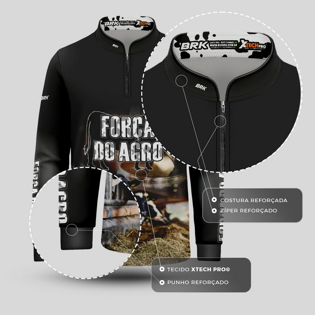 Camisa Brk Agro Infantil Produtor de Leite com Proteção Solar UV50+ - Brk Agro