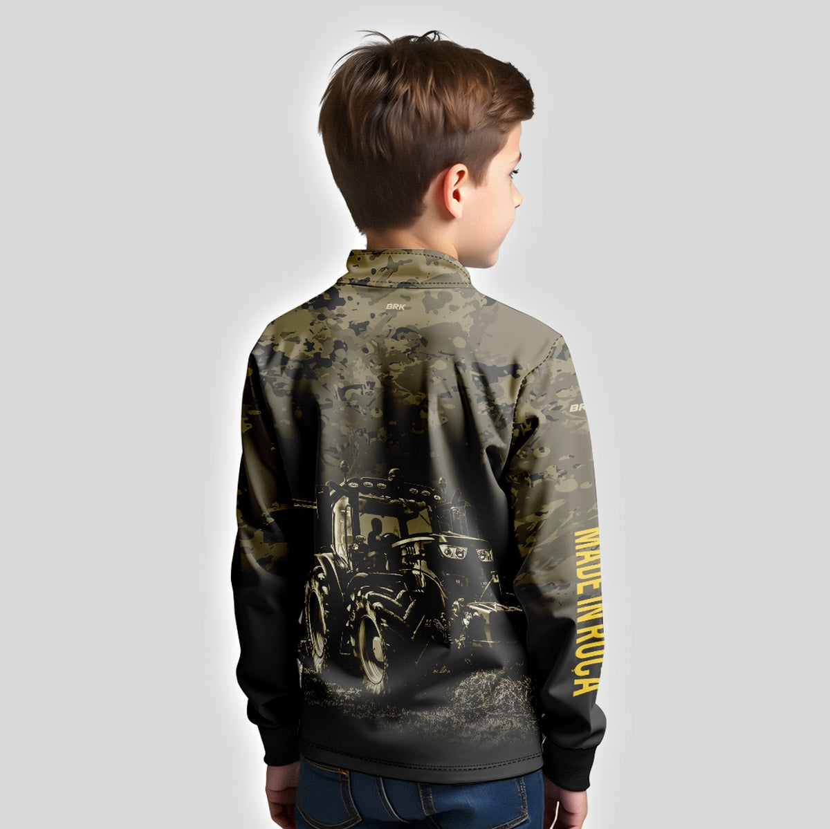 Camisa Infantil Agro Brk Camuflada com Proteção Solar UV50+ - Brk Agro