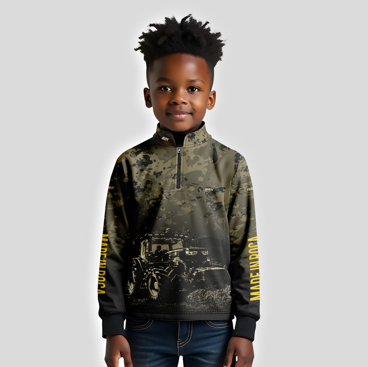 Camisa Infantil Agro Brk Camuflada com Proteção Solar UV50+ - Brk Agro