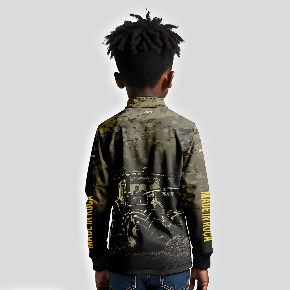 Camisa Infantil Agro Brk Camuflada com Proteção Solar UV50+ - Brk Agro
