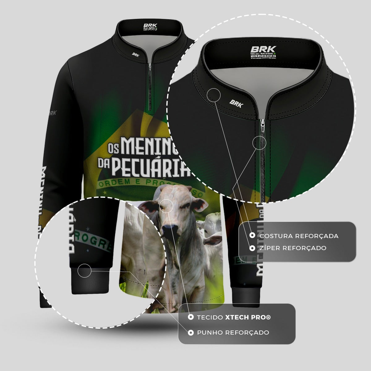 Camisa Infantil Agro Brk Os Menino da Pecuária com Proteção Solar UV50+ - Brk Agro