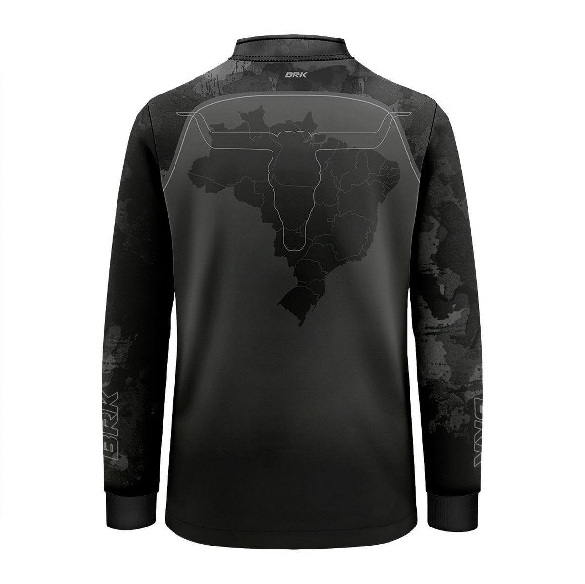 Camisa Agro Infantil Brk Camo Long Horn Brasil Cinza com Proteção Solar UV50+ - Brk Agro