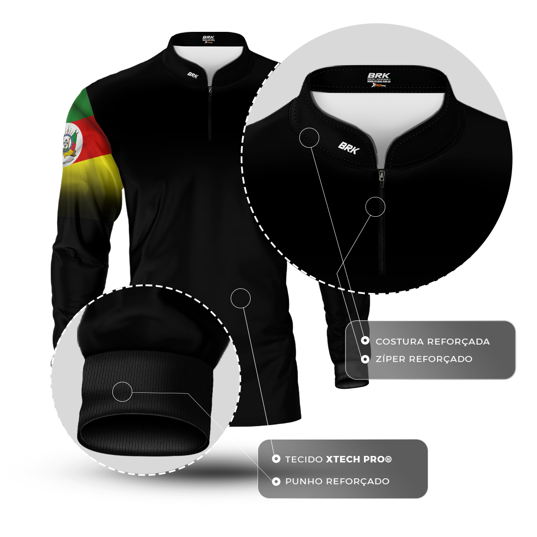 Camisa Agro Brk Brasil Rio Grande Do Sul com Proteção Solar UV50+ - Brk Agro