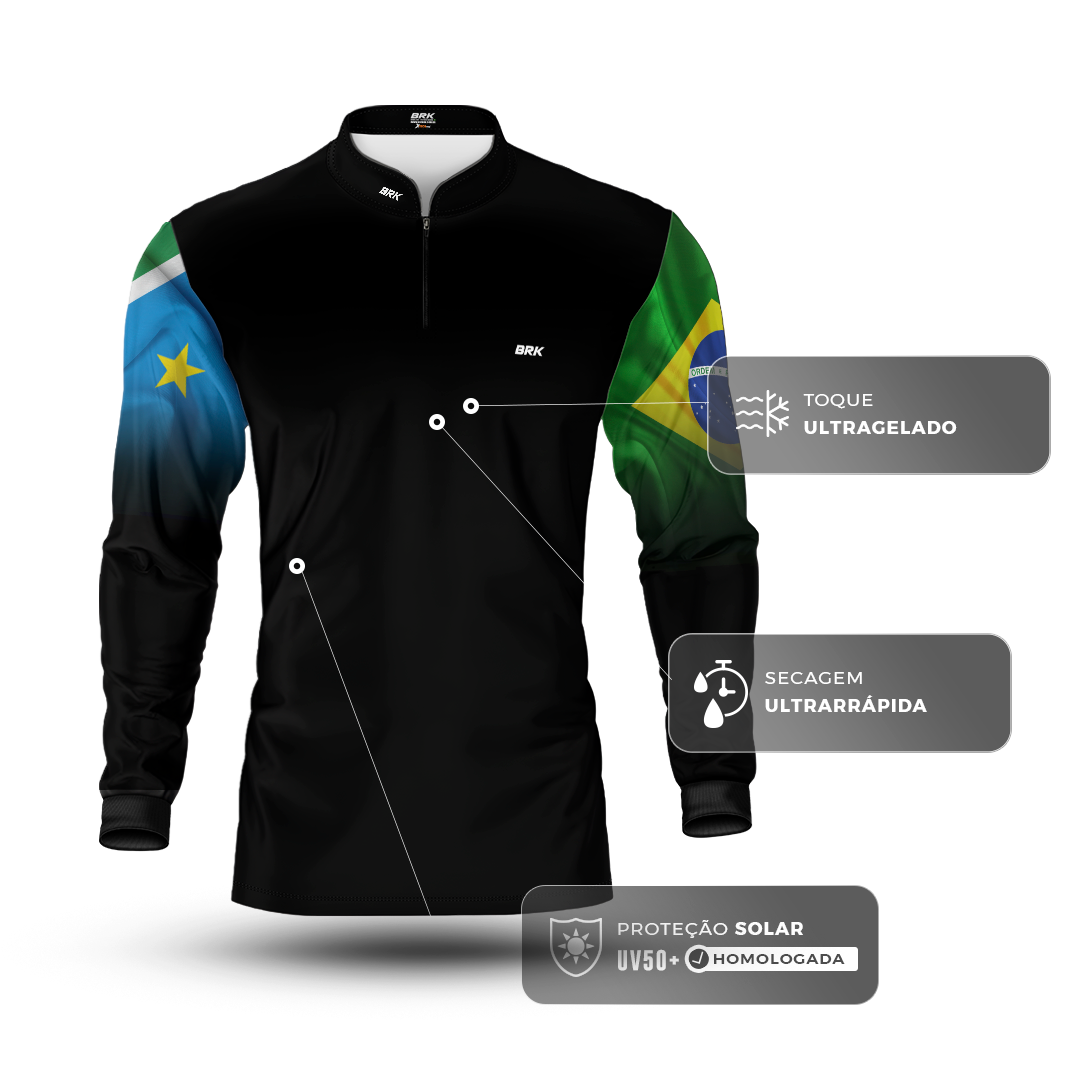 Camisa Agro Brk Mato Grosso Do Sul Brasil com Proteção Solar UV50+ - Brk Agro