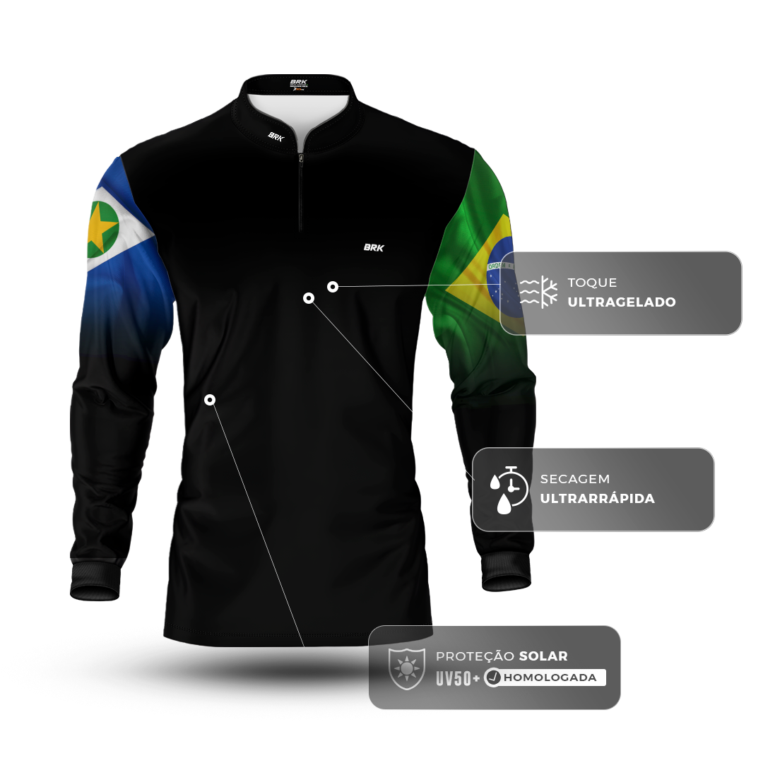 Camisa Agro Brk Mato Grosso Brasil com Proteção Solar UV50+ - Brk Agro