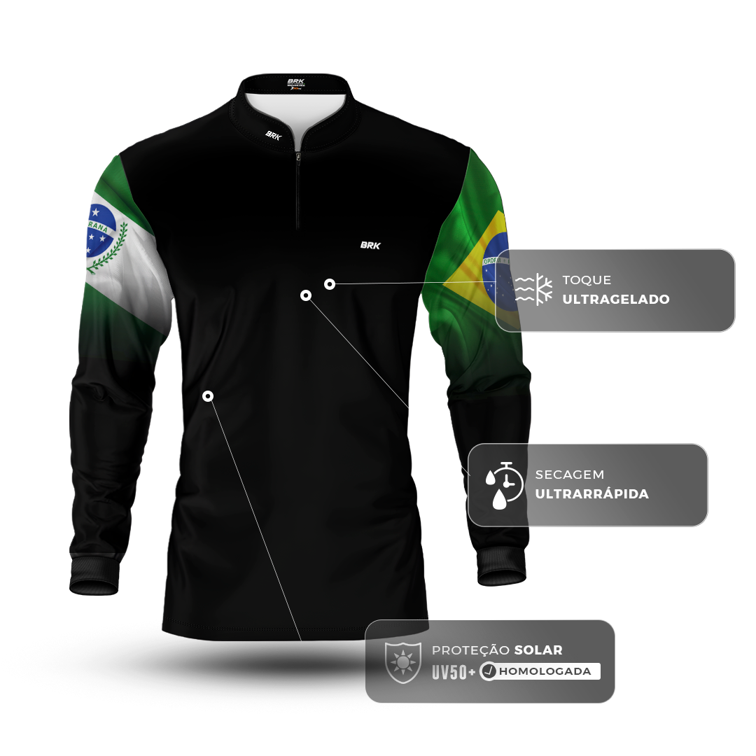 Camisa Agro Brk Paraná Brasil com Proteção Solar UV50+ - Brk Agro
