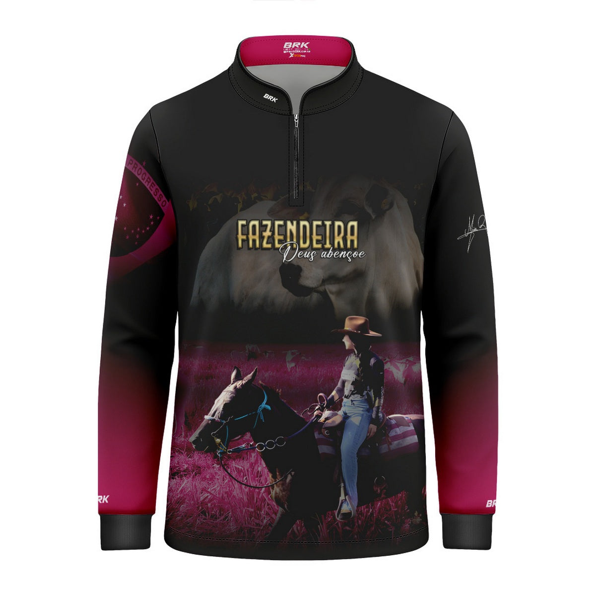Camisa Agro Infantil Brk Maisa Fazendeira com Proteção Solar UV50+