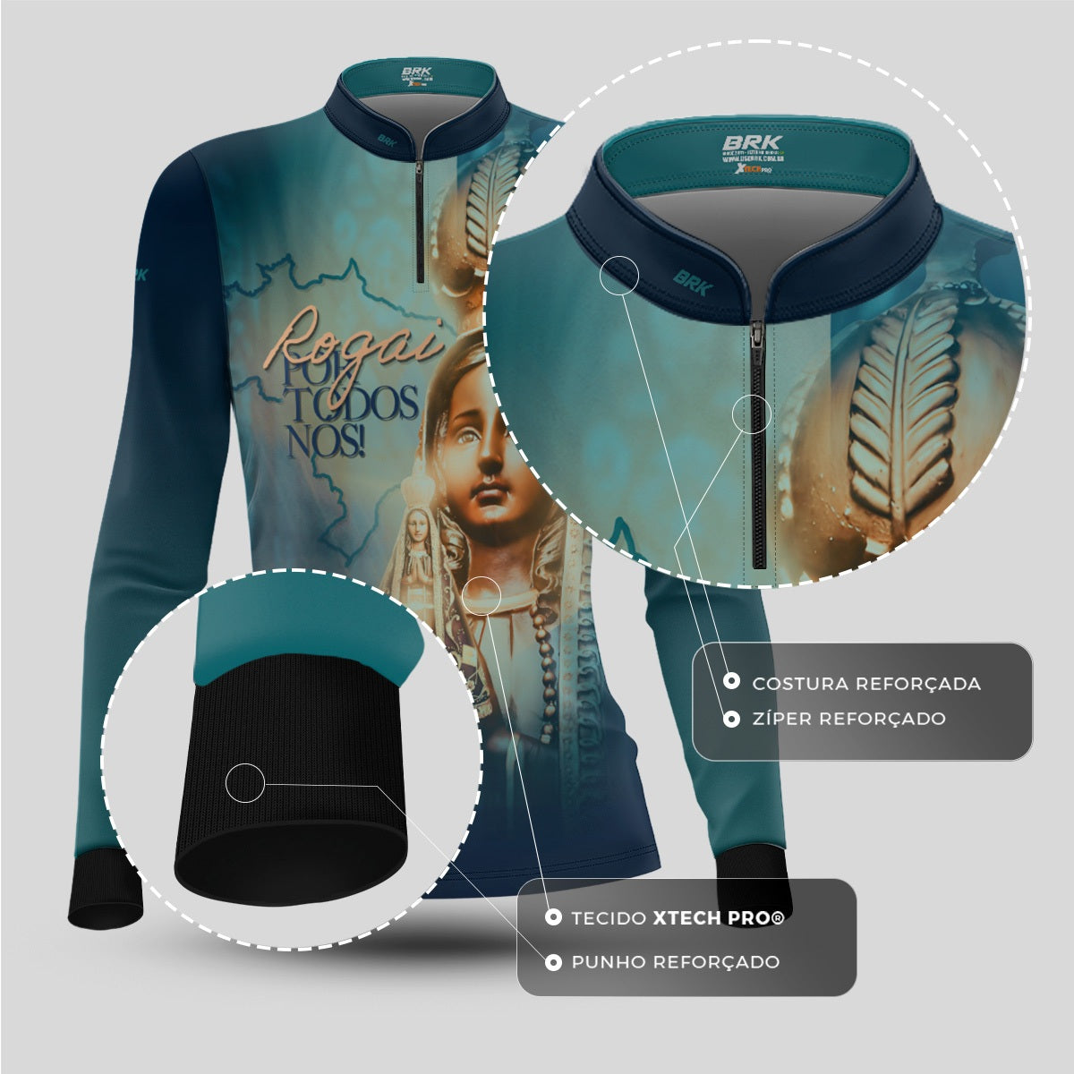 Camisa Feminina Agro Brk Rogai Por Todos Nós com Proteção UV50