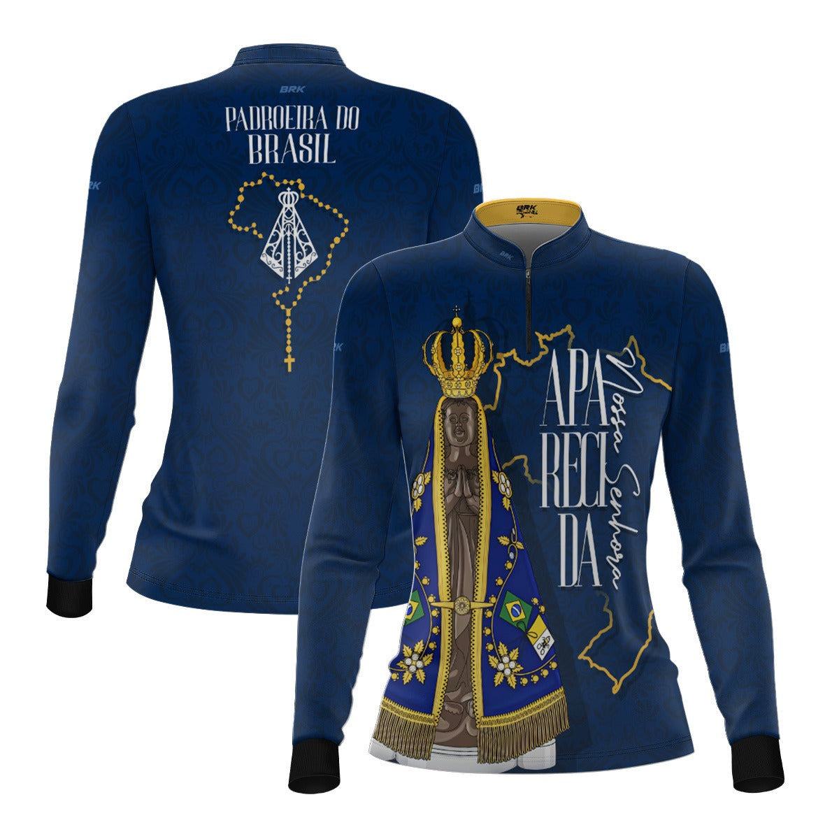 Camisa Feminina Agro Brk Nossa Senhora Aparecida com Proteção UV50