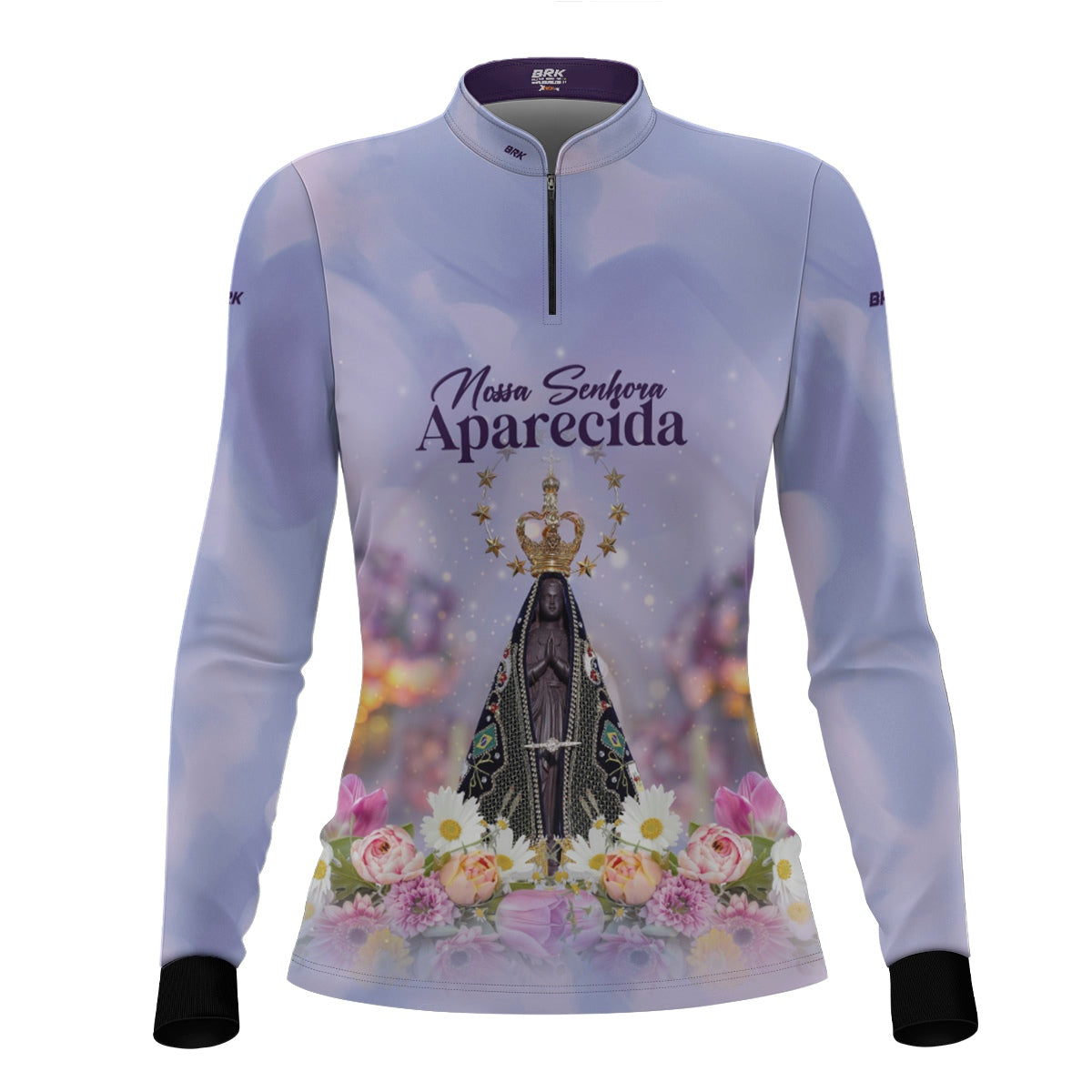 Camisa Feminina Agro Brk Roxa Nossa Senhora Aparecida com Proteção UV50