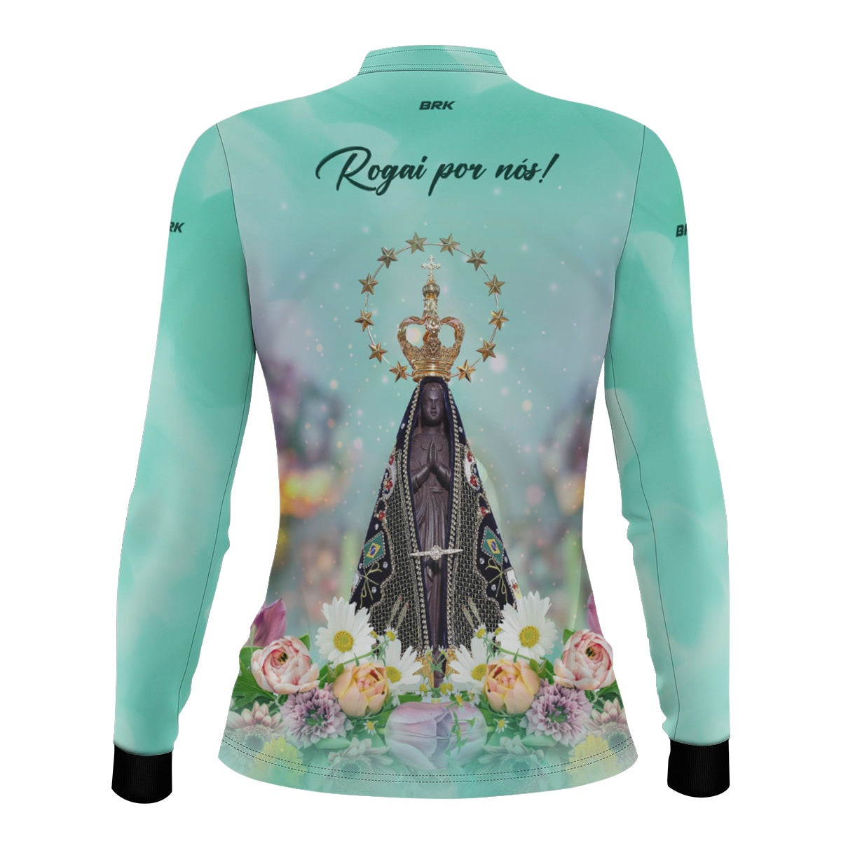 Camisa Feminina Agro Brk Verde Nossa Senhora Aparecida com Proteção UV50