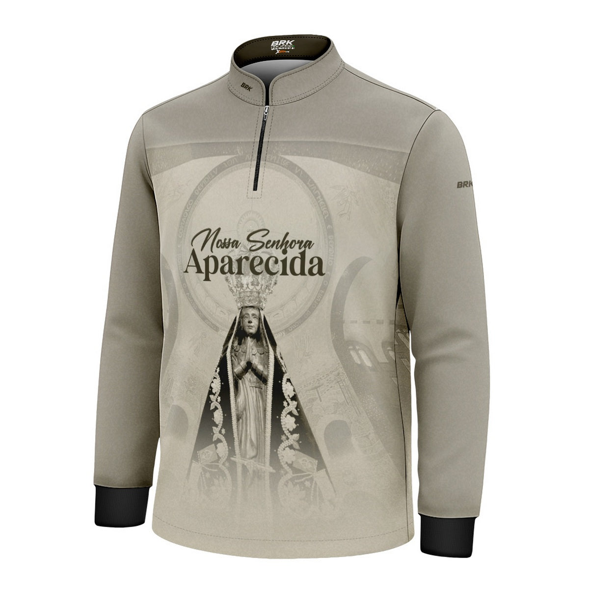 Camisa Infantil Agro Brk Bege Nossa Senhora Aparecida com Proteção UV50