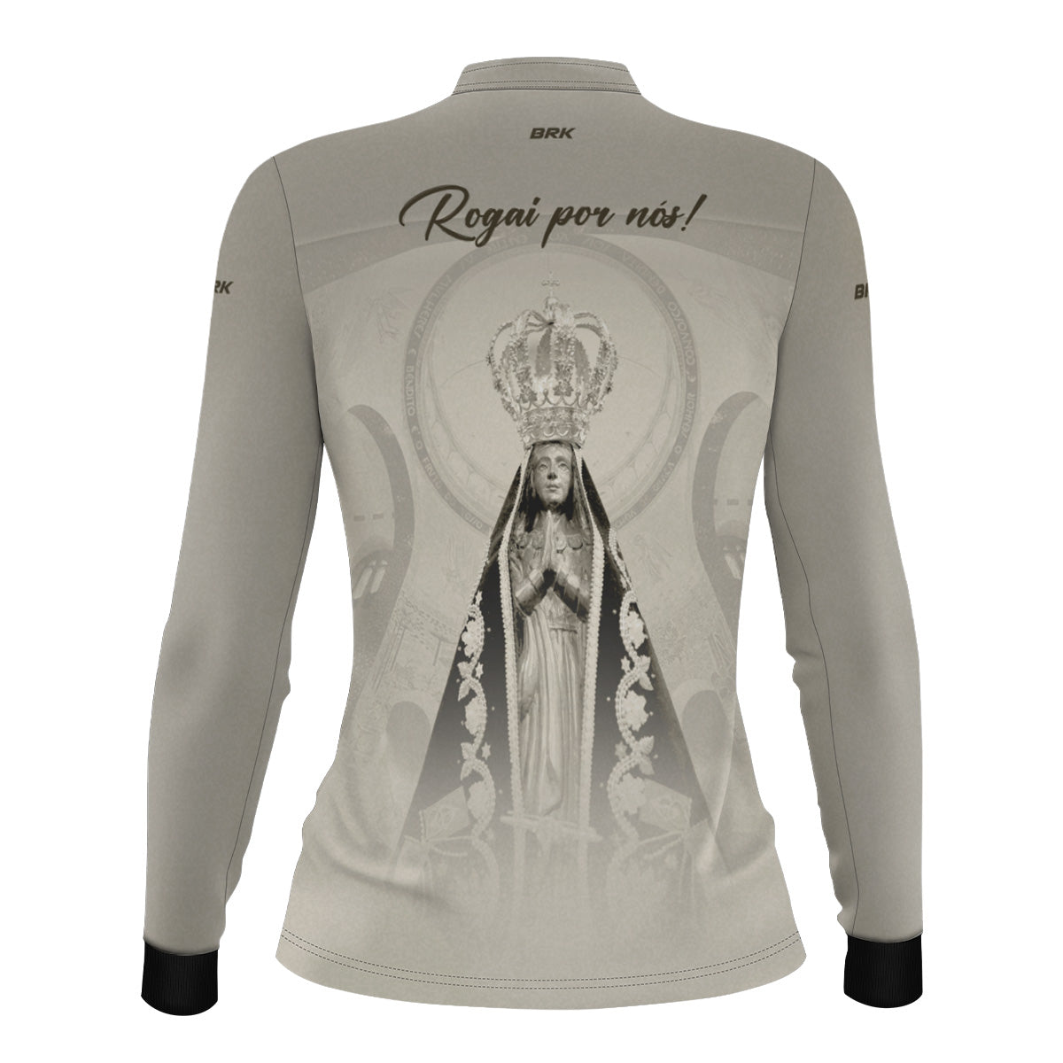 Camisa Agro Feminina Brk Bege Nossa Senhora Aparecida com Proteção UV50