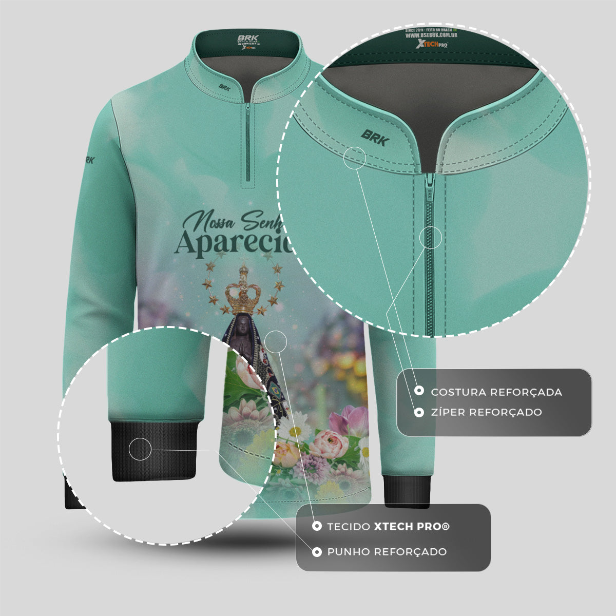 Camisa Agro Infantil Brk Nossa Senhora Aparecida com Proteção UV50