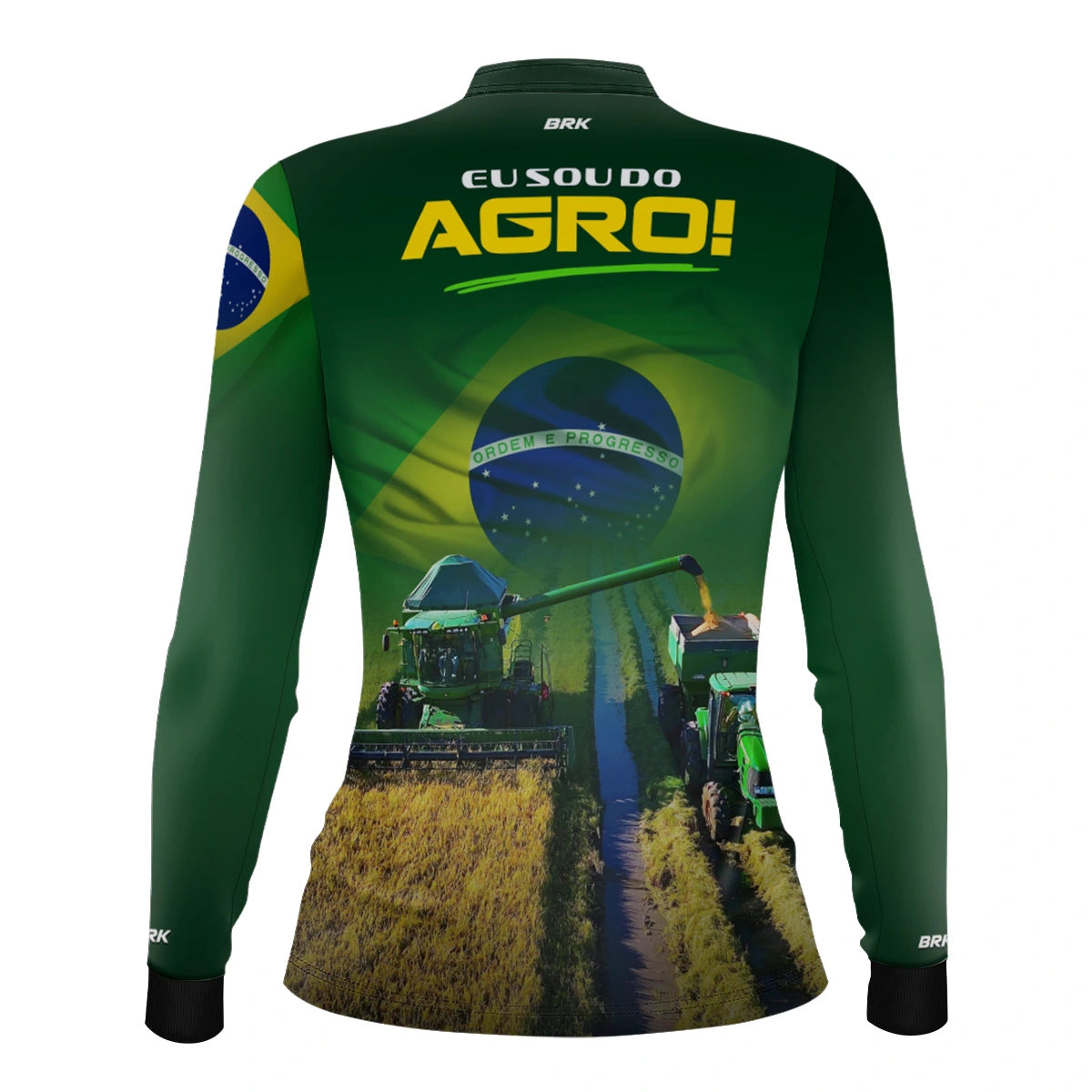 Camisa UV50 Agro Feminina Brk Eu sou do Agro Verde Brasil