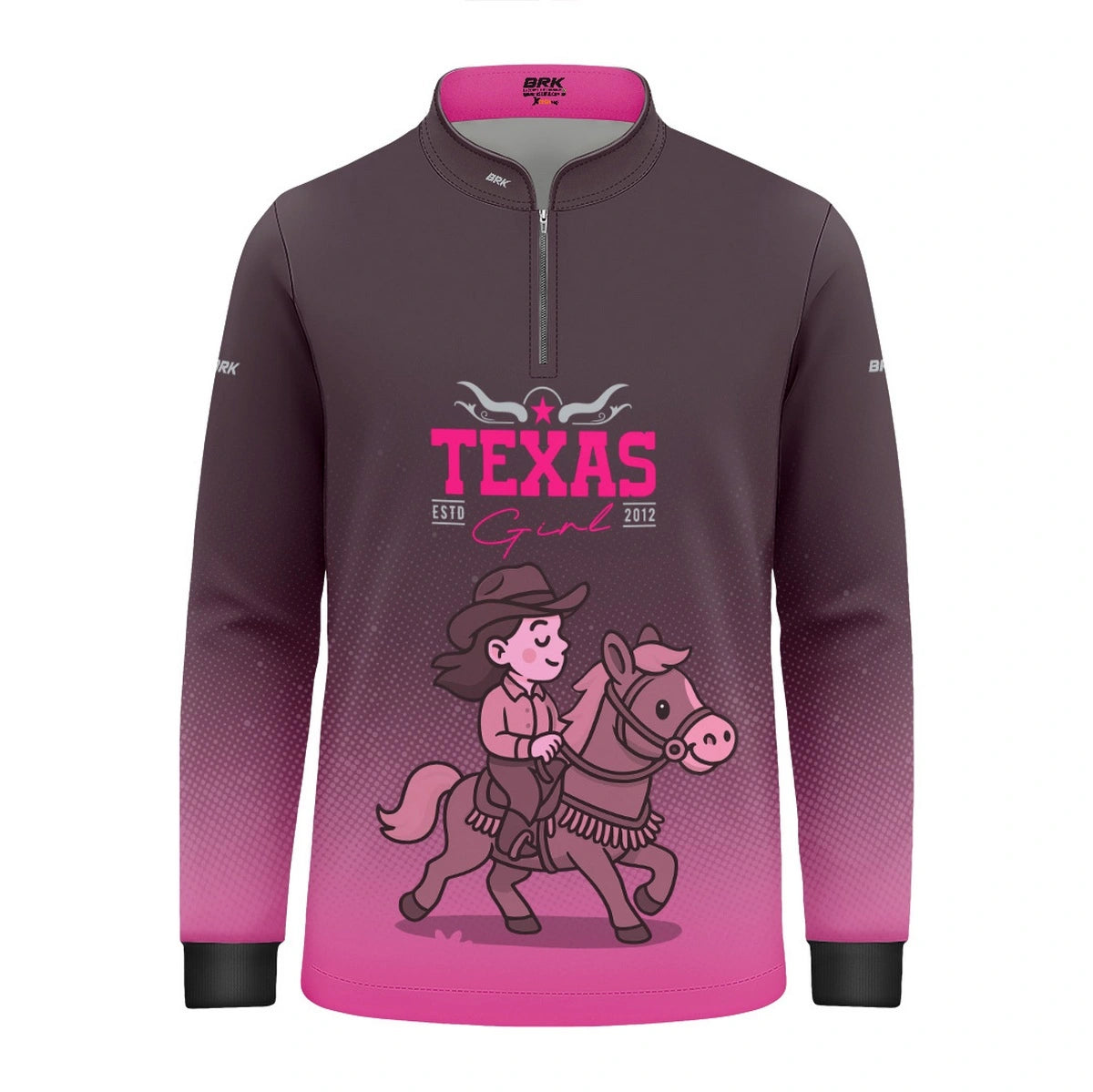 Camisa UV50 Agro Infantil Brk Texas Girl Rosa - Brk Agro