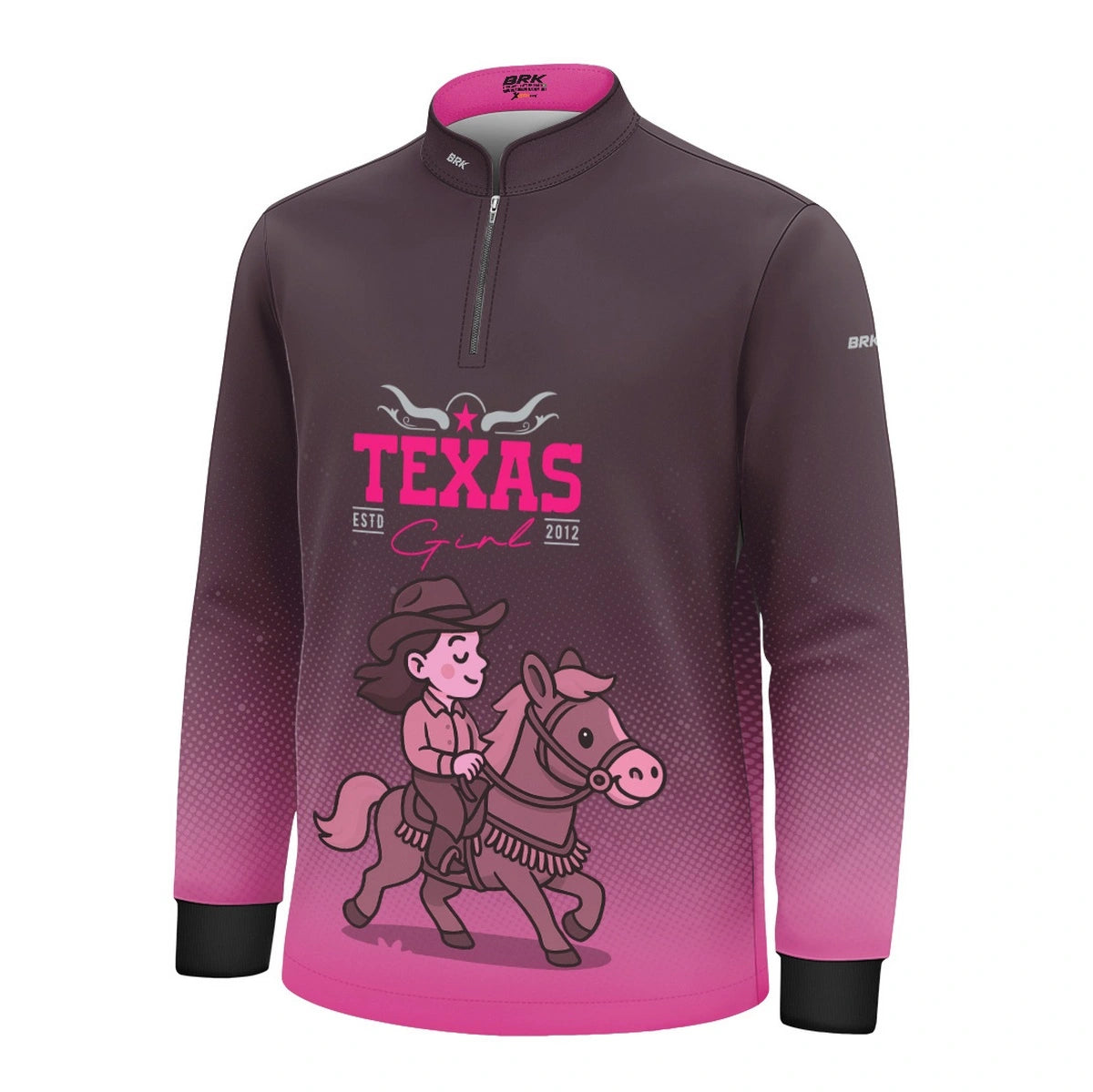 Camisa UV50 Agro Infantil Brk Texas Girl Rosa - Brk Agro